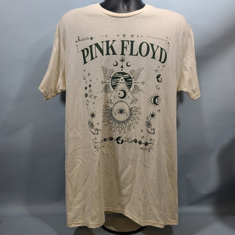 Pink Floyd Graphic T-Shirt Beige Green Size Medium New